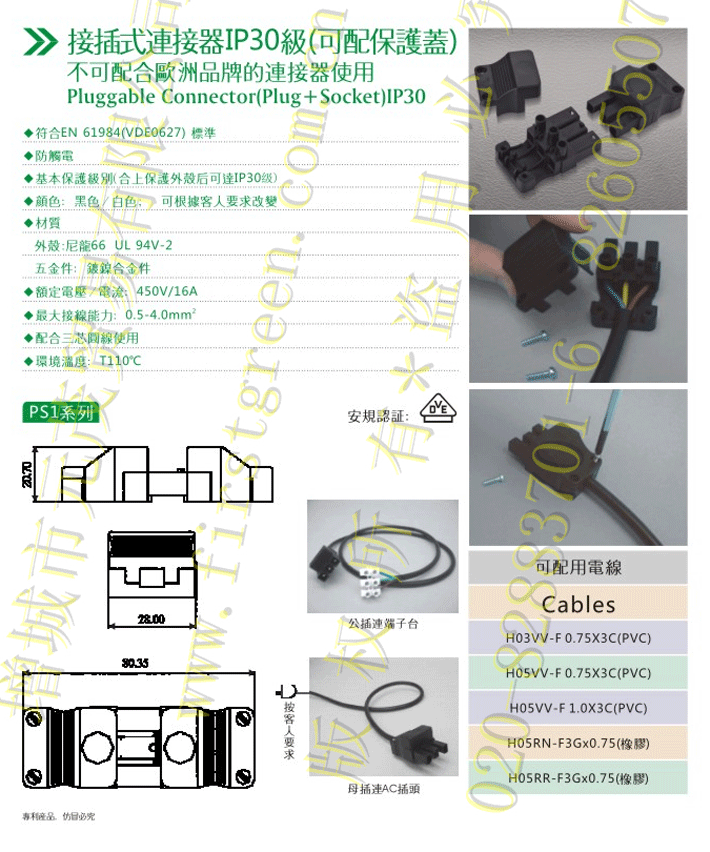 PS1插拔式連接器