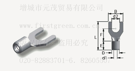 未絕緣裸銅Y型端子