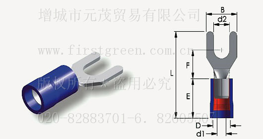 PVC絕緣Y型端子(D銅管)