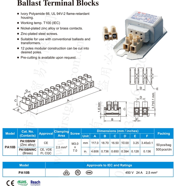 Ballast Terminal Blocks