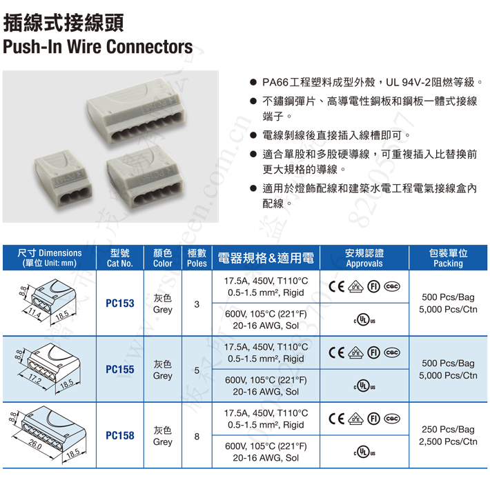 PC15 系列直插連接器
